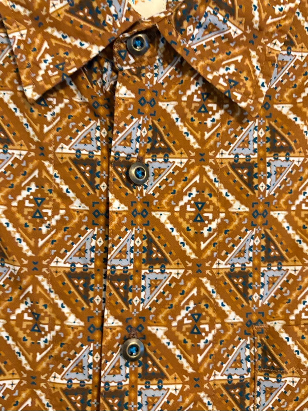 The Territory Ahead Rust Geo Cotton Short Sleeve Button-Down Shirt | Men’s XXL - Picture 8 of 11